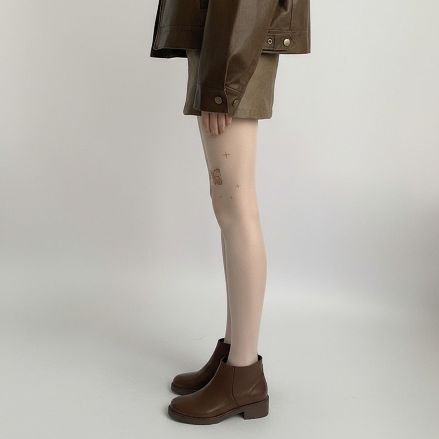 Anna-Kaci 2pcs Women's Sheer Butterfly Print Tights with Subtle Sparkle Star Accents and Stretch Fit