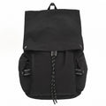 Canvas Flap Backpack with Drawstring Closure Side Pockets and Adjustable Shoulder Straps