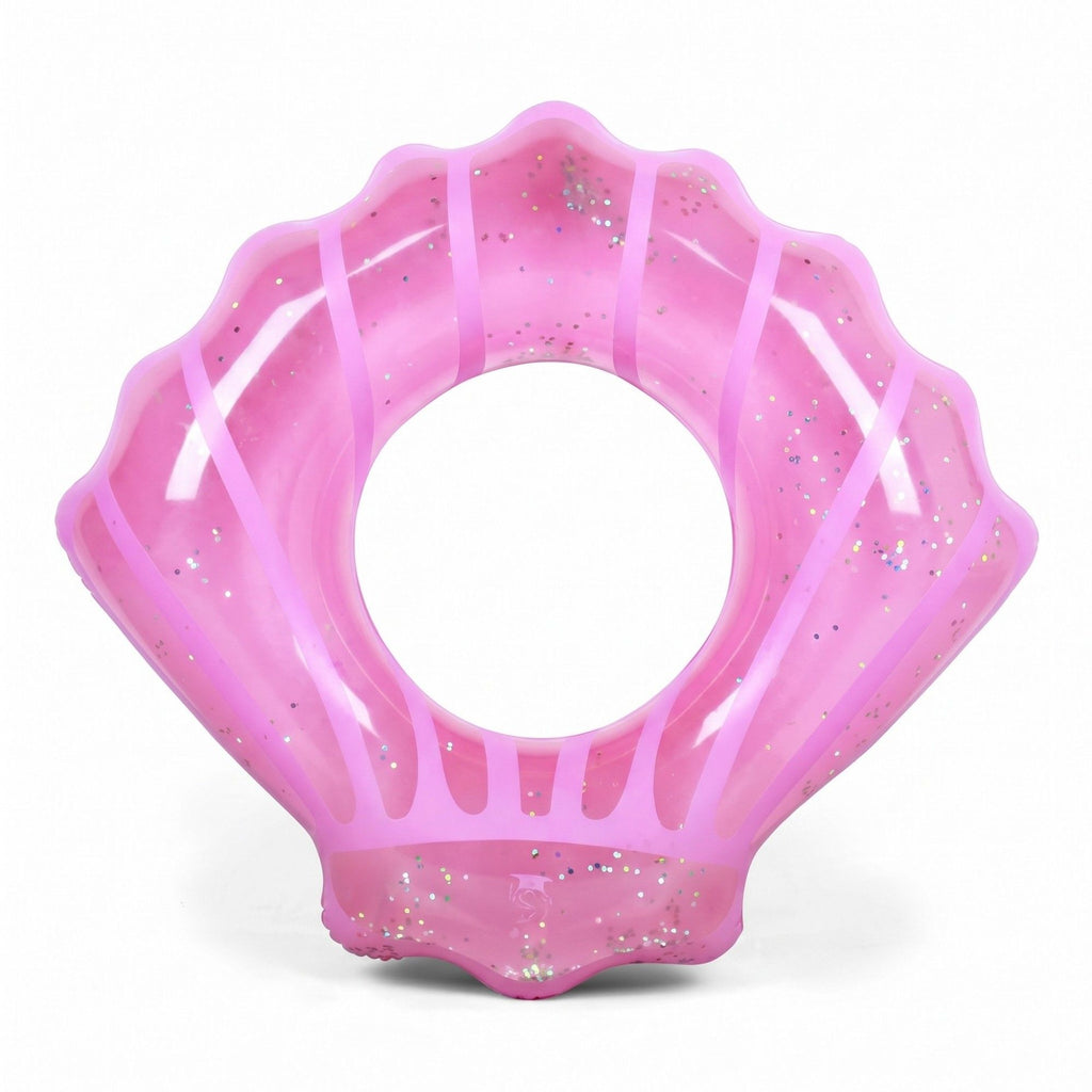 Icing Drip Inflatable Pool Float Ring with Glitter Confetti Durable PVC Swim Tube for Pool Beach Lake 39.4x43.3in