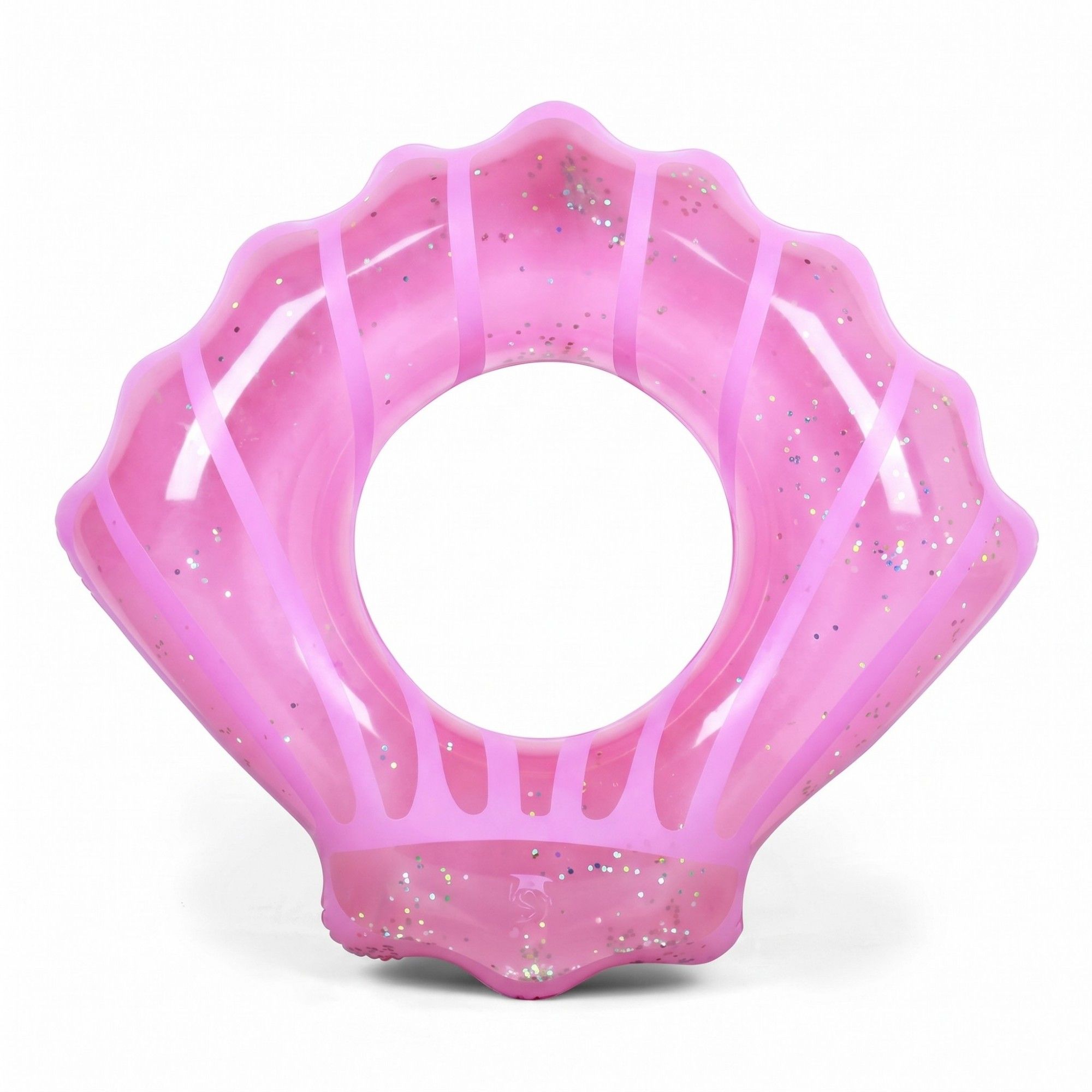 Icing Drip Inflatable Pool Float Ring with Glitter Confetti Durable PVC Swim Tube for Pool Beach Lake 39.4x43.3in