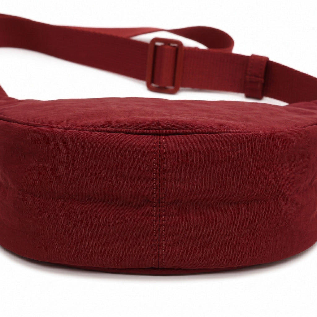 Nylon Crescent Crossbody Bag with Adjustable Strap Lightweight Casual Shoulder Bag