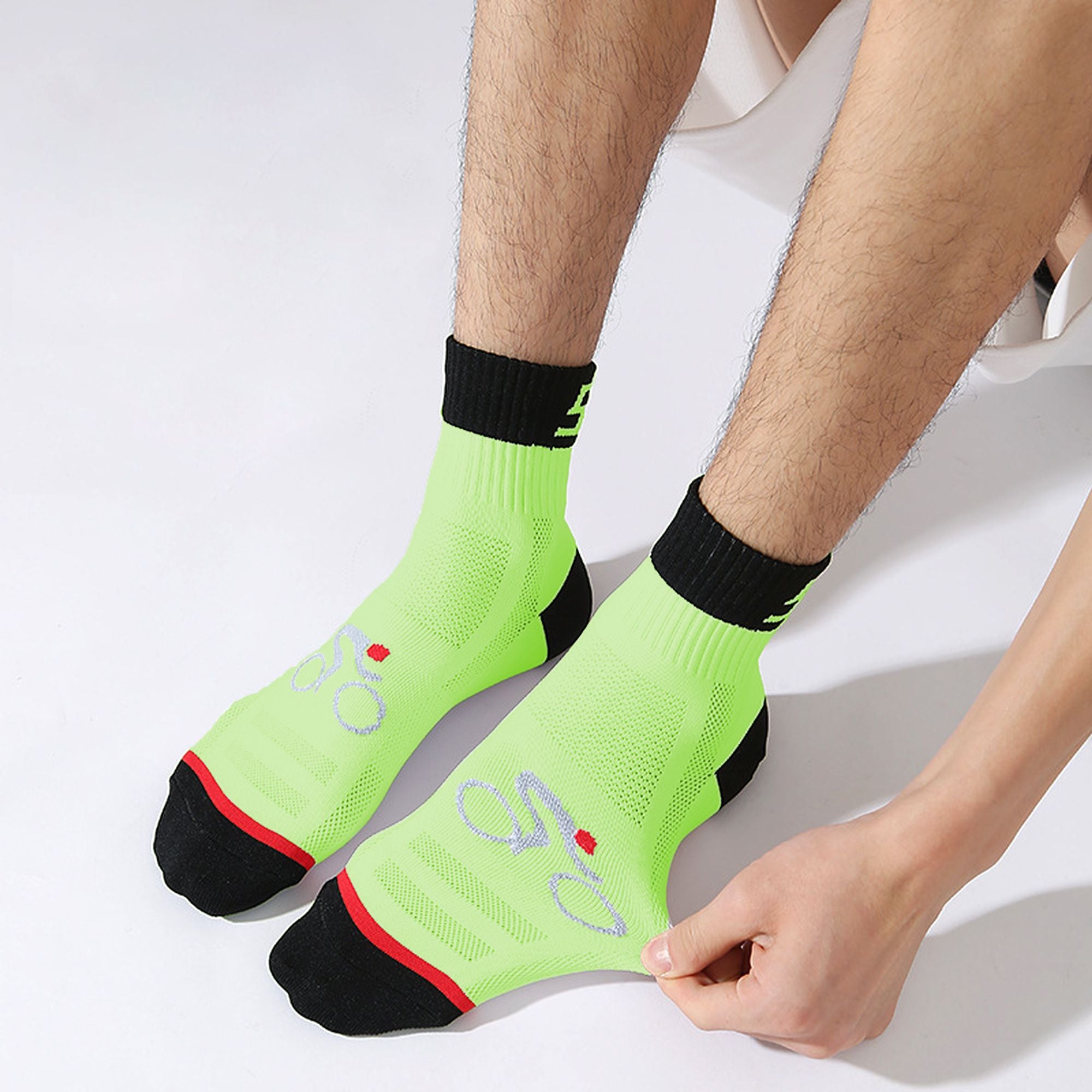 Anna-Kaci 6pk Men's Cycling Pattern Athletic Socks