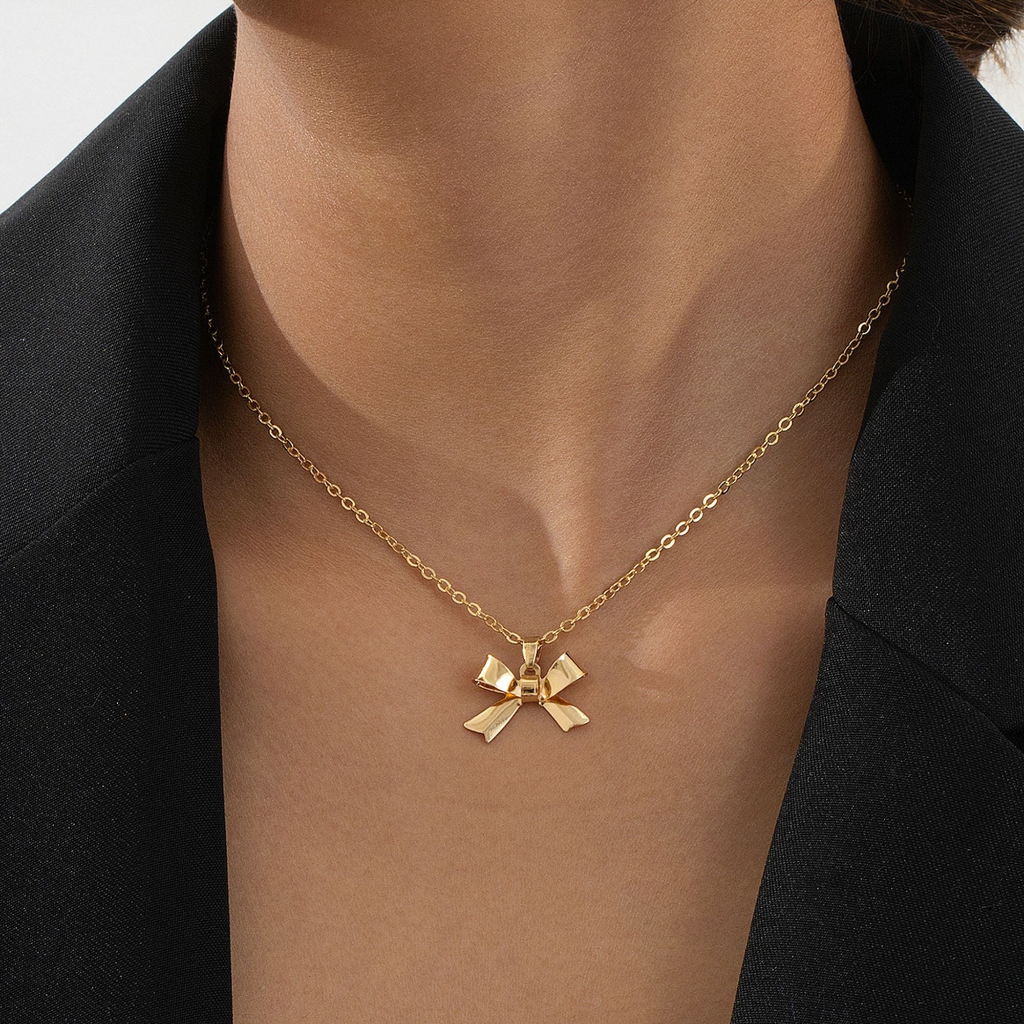 Women's Bow - Shaped Pendant Necklace