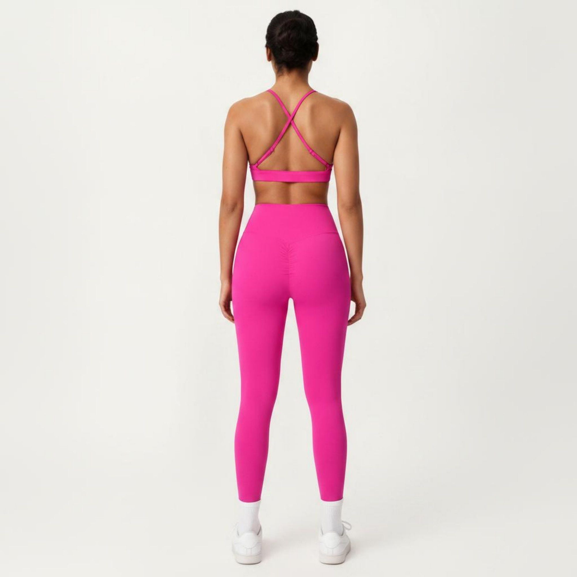 Anna-Kaci Active Women's Triangle Sports Bra with Adjustable Cross Back Straps and Smooth Band