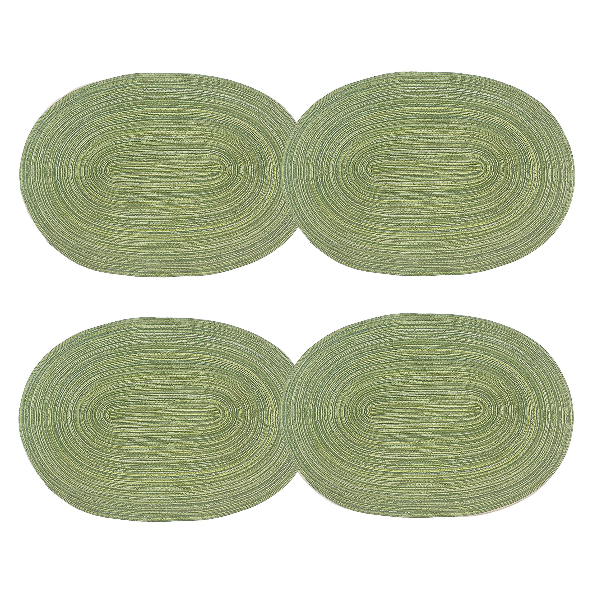 4 Piece Oval Braided Placemats Woven Heat Resistant Dining Table Mats Washable Kitchen Place Mats