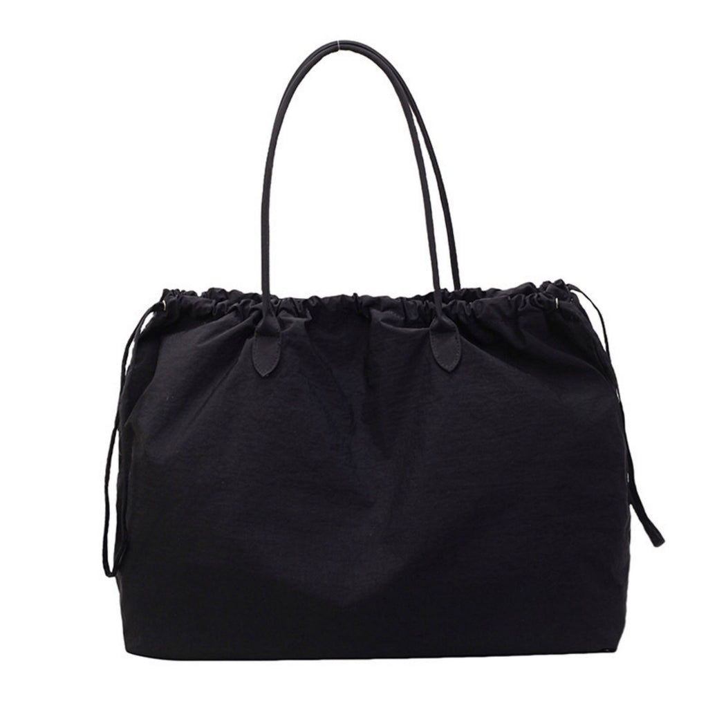 Anna-Kaci Women's Nylon Drawstring Shoulder Tote Bag with Soft Slouchy Silhouette and Long Carry Straps