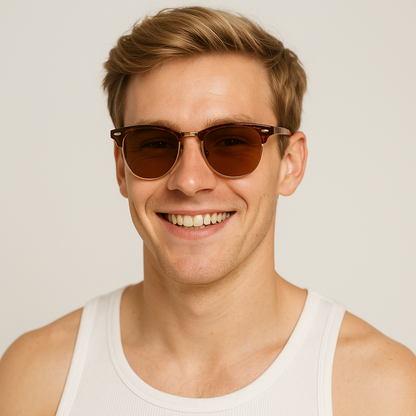 Anna-Kaci Half Frame Retro Style Daily Casual Polarized Sunglasses UV400 Protection