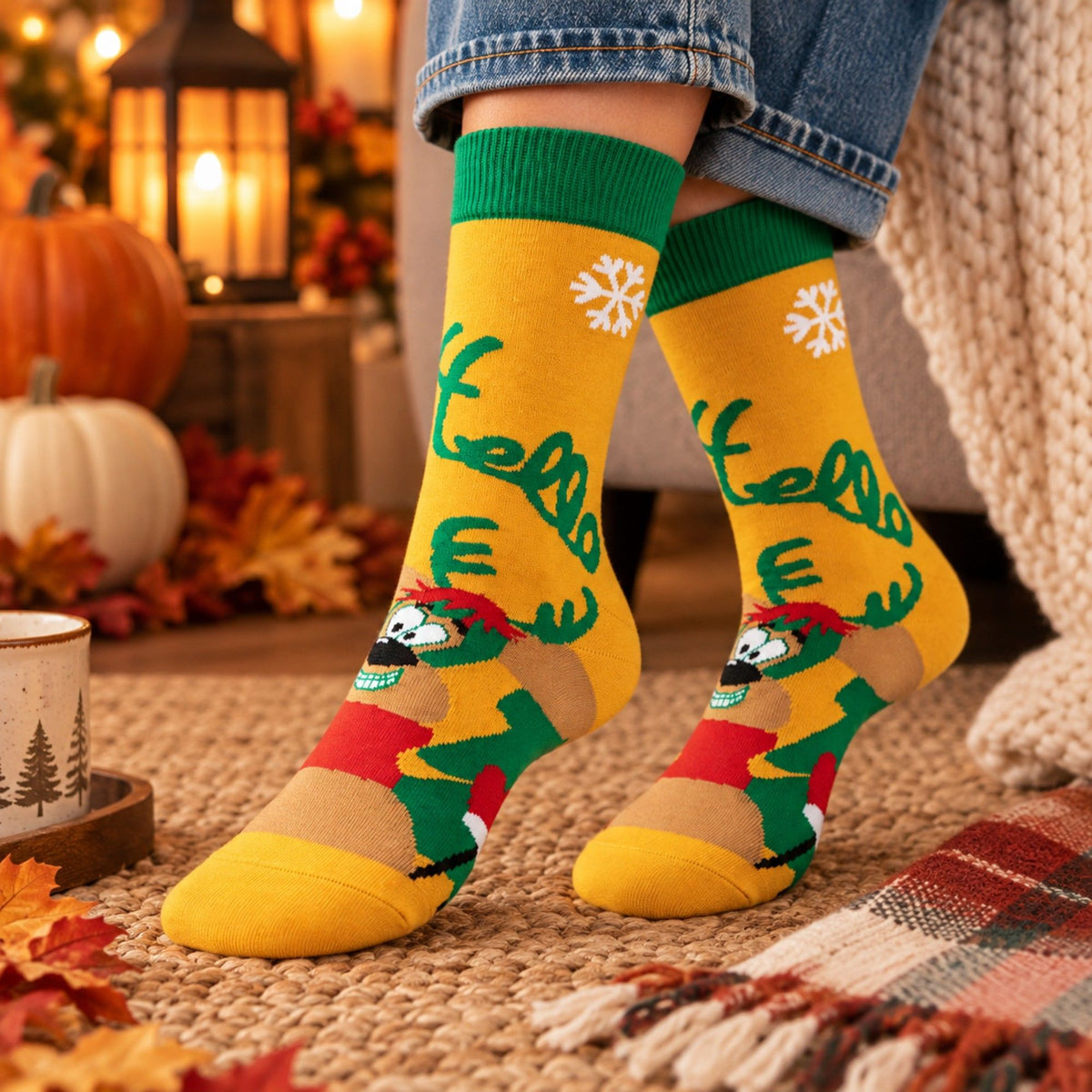 Holiday Novelty 3 Pack Crew Socks Assorted Festive Christmas Patterns