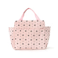 Corduroy Insulated Lunch Bag Large Capacity Floral Lunch Tote with Front and Side Pockets