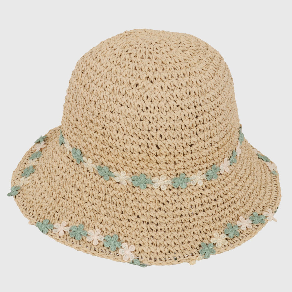 Anna-Kaci Women's Floral - Embellished Crochet Straw Sun Hat