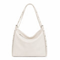 Herringbone Tote Bag with Adjustable Strap and Rivet Detail
