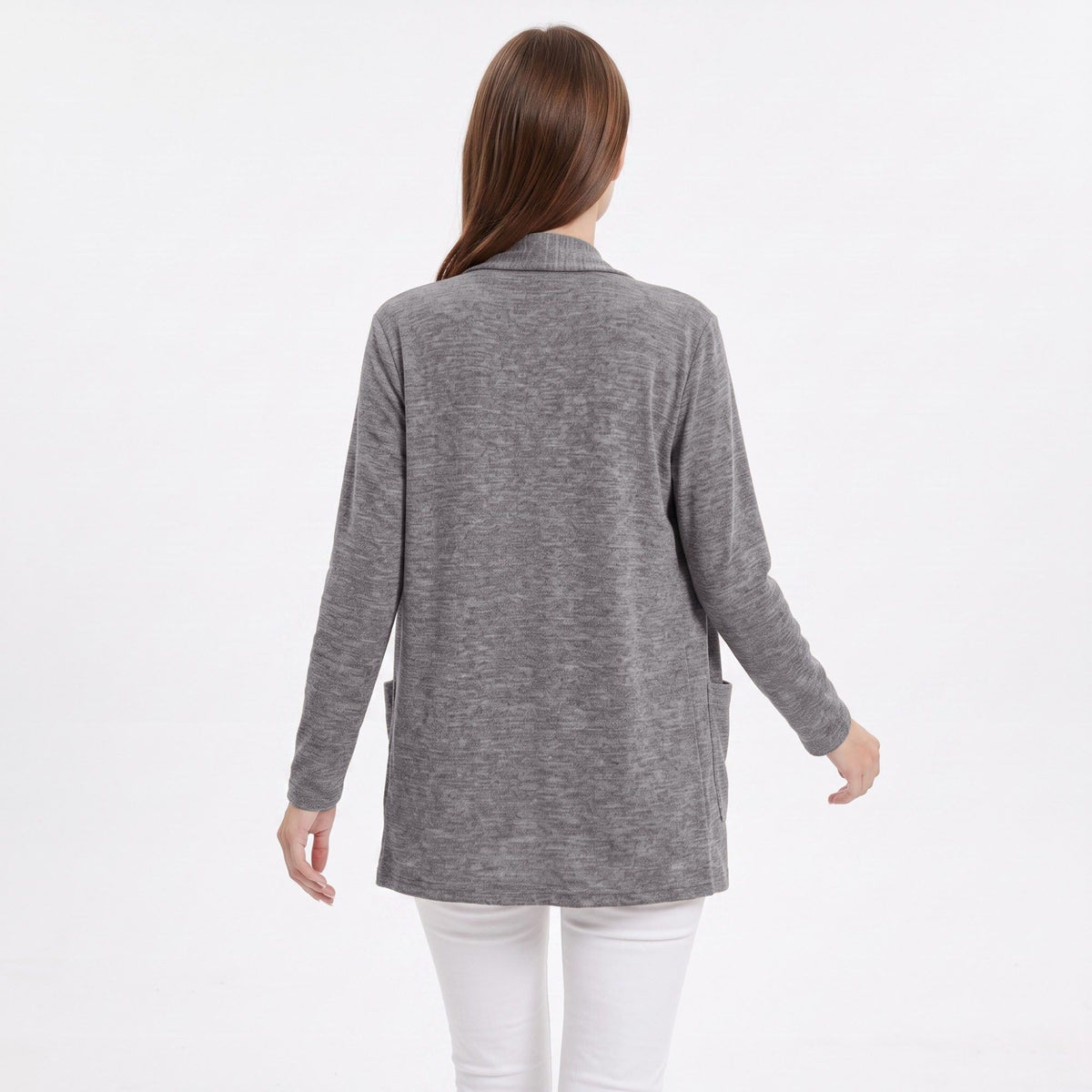 Open Front Cardigan with Front Pockets
