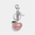 Glitter Apple Bag Charm Keychain with Lobster Clasp