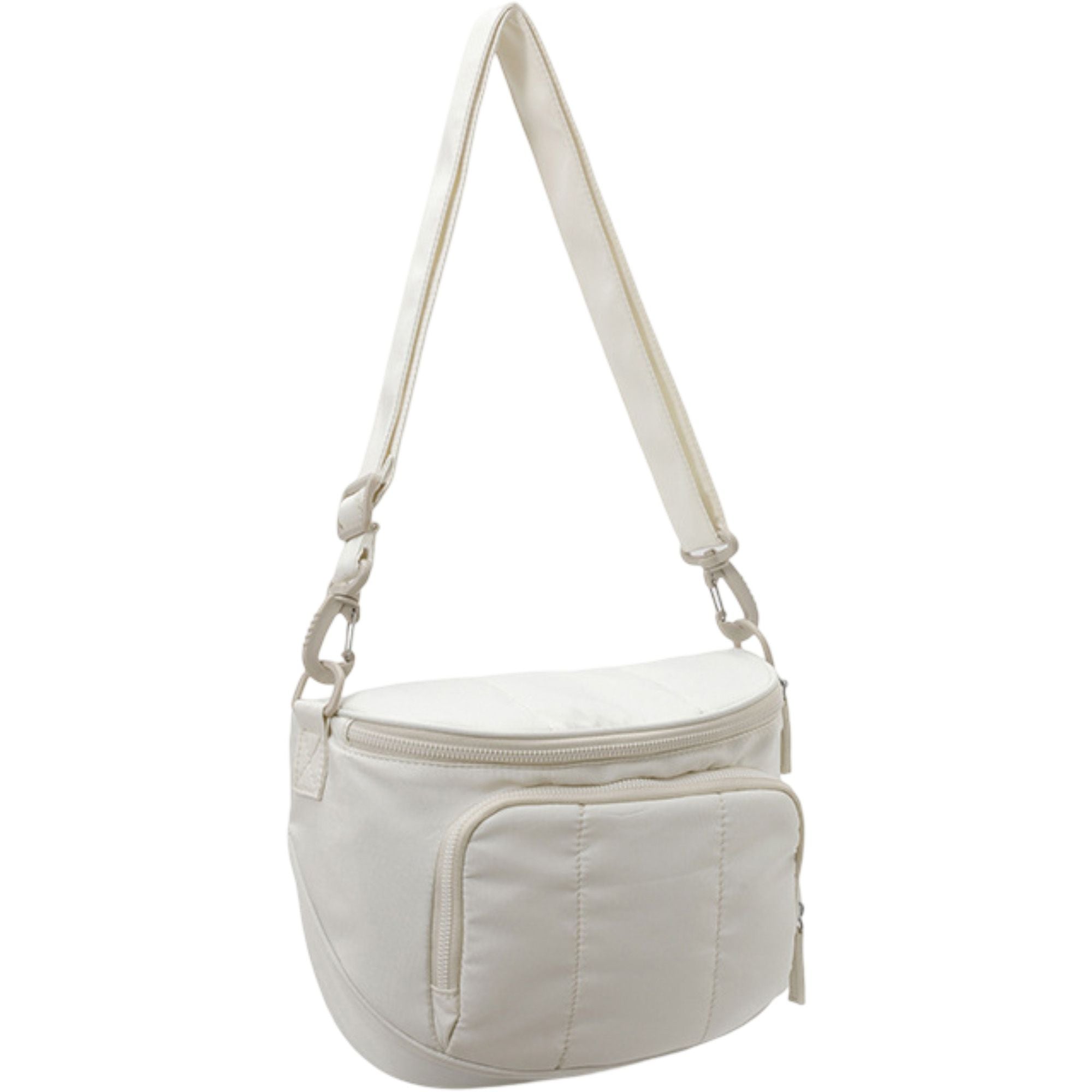 Crossbody Shoulder Bag with Multiple Zip Pockets and Adjustable Strap