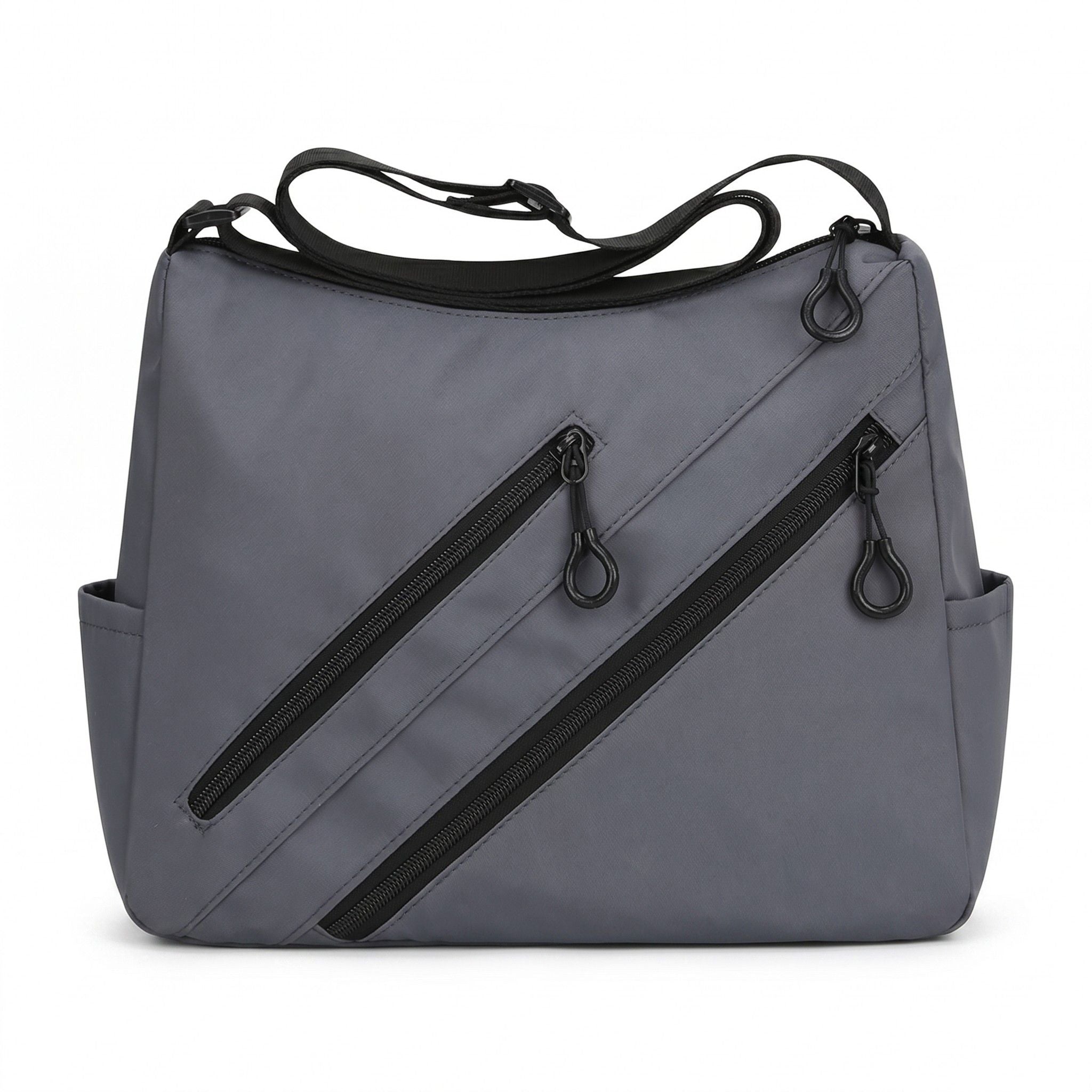 Large Nylon Crossbody Messenger Bag Adjustable Strap Multi Pocket Everyday Shoulder Bag