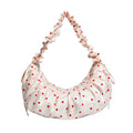 Polka Dot Ruched Shoulder Bag with Soft Slouchy Shape