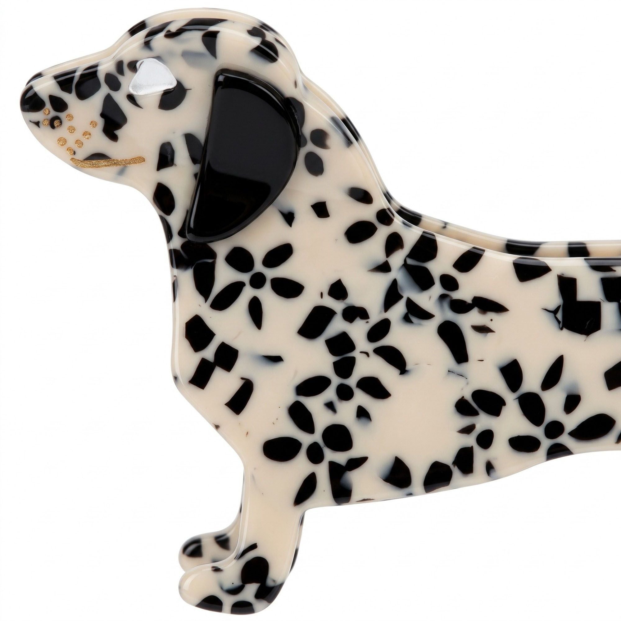 3pc Dachshund Dog Hair Claw Clip Set Speckled Puppy Hair Accessories
