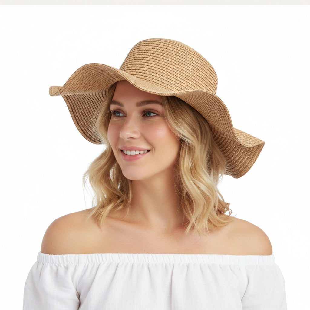 Floppy Straw Sun Hat Wide Brim Beach Hat Summer UV Protection Packable