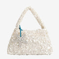 Green women's shoulder bag with sequin and mini