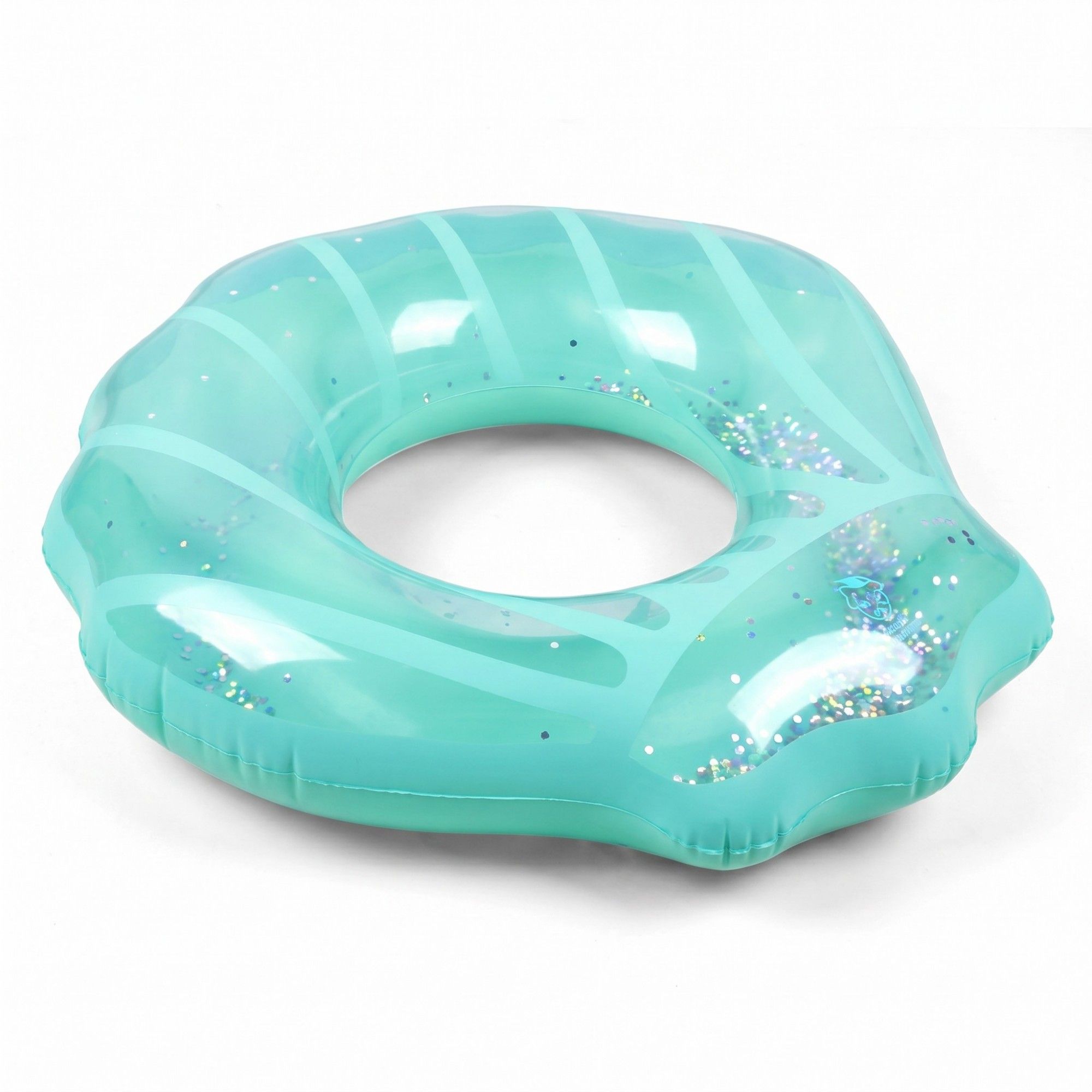 Icing Drip Inflatable Pool Float Ring with Glitter Confetti Durable PVC Swim Tube for Pool Beach Lake 39.4x43.3in
