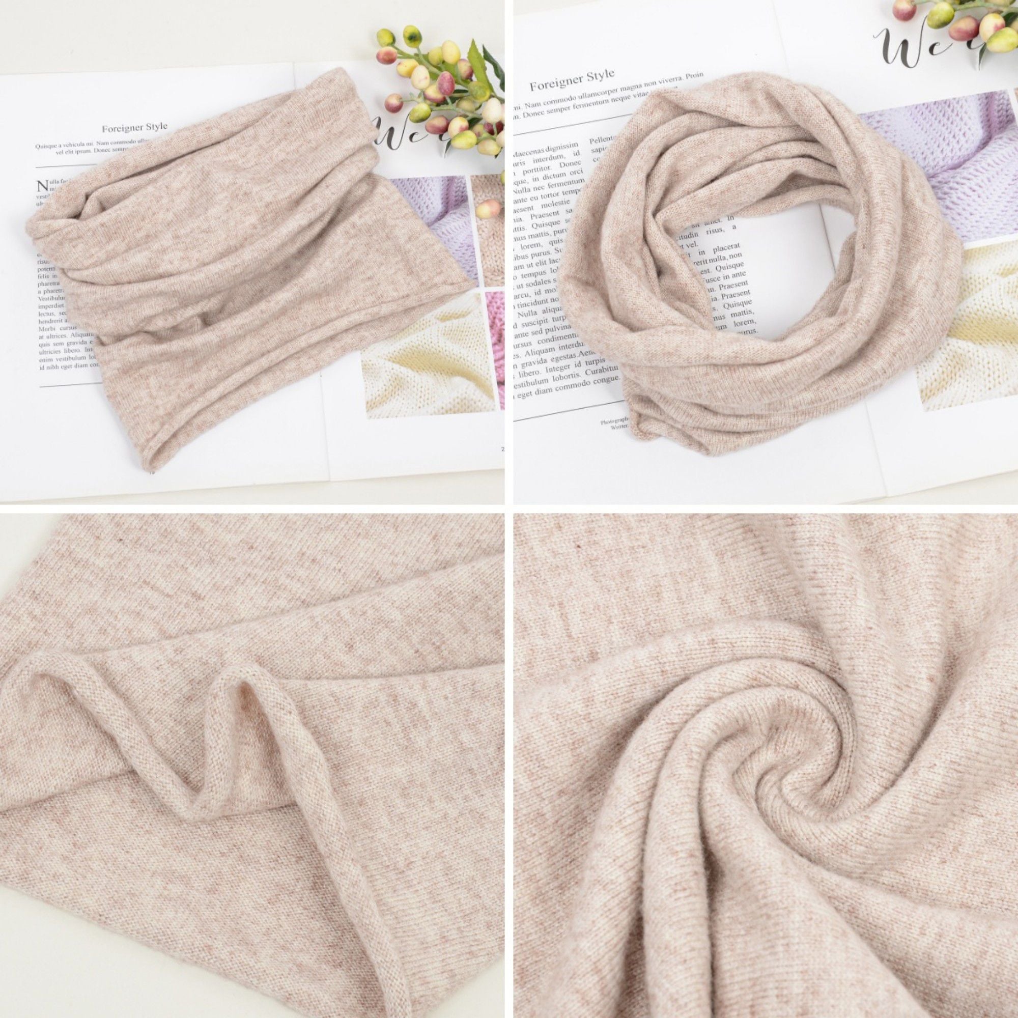 Anna-Kaci Women's Soft Knit Neck Warmer with Cozy Layered Design 9x17 inches