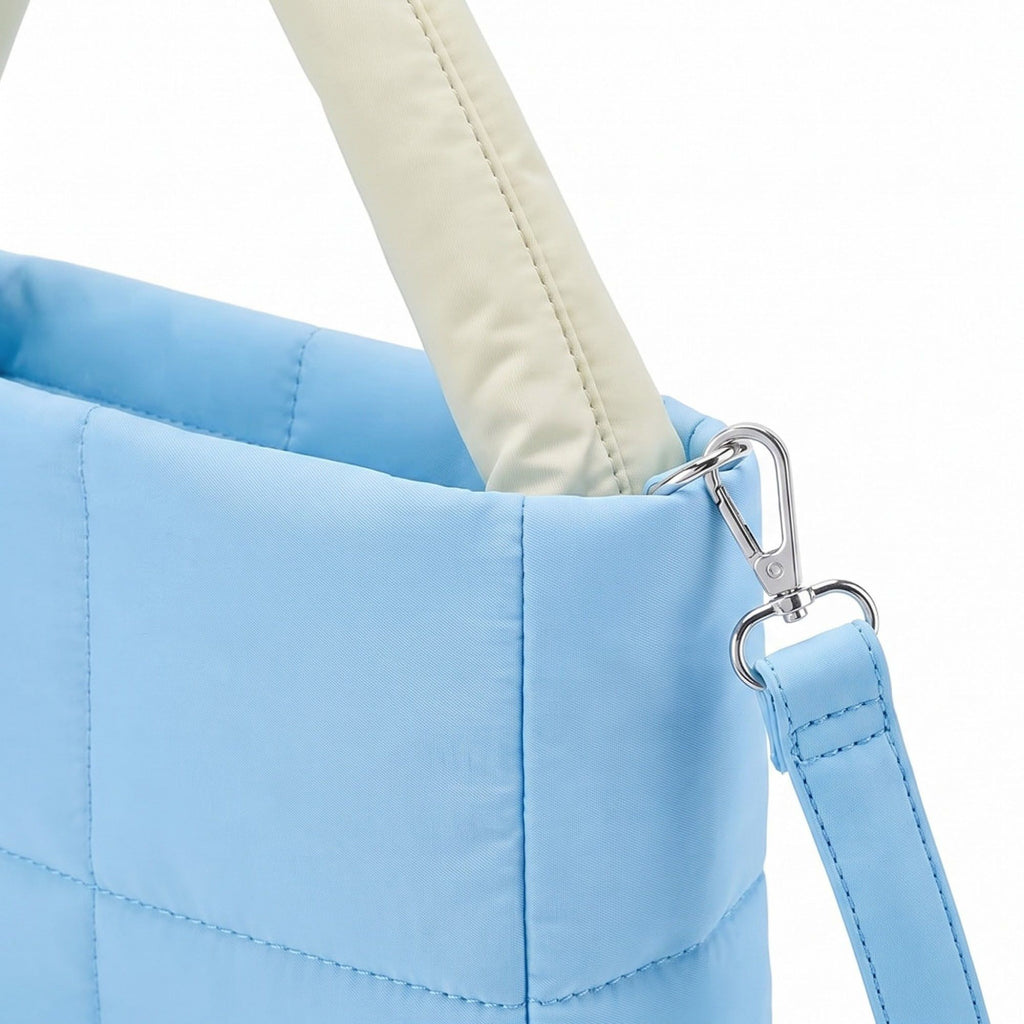 Padded Tote Bag with Top Handles and Detachable Adjustable Crossbody Strap 8.5x8x3.5in