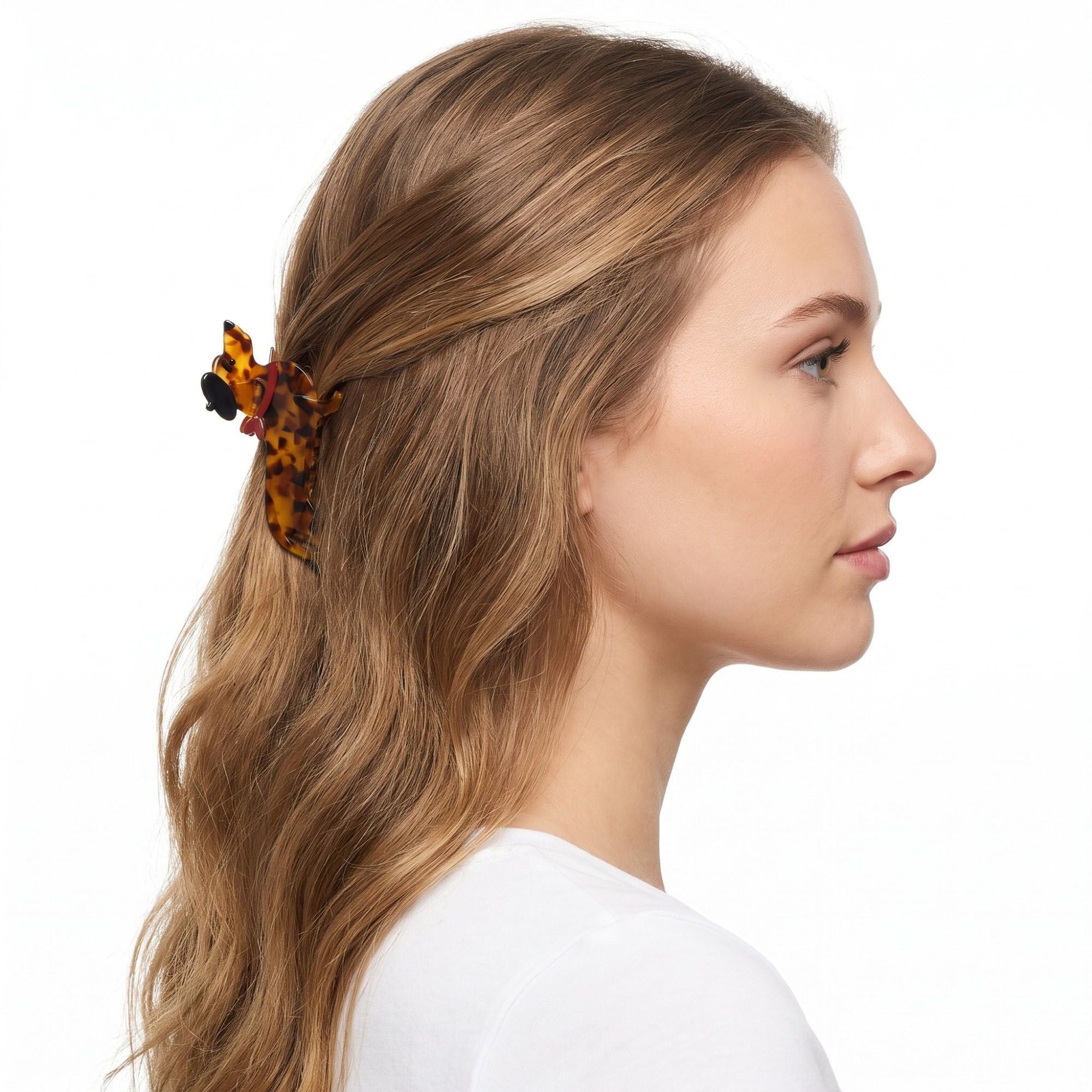 3pc Dachshund Dog Hair Claw Clip Set Tortoiseshell Puppy Hair Accessories