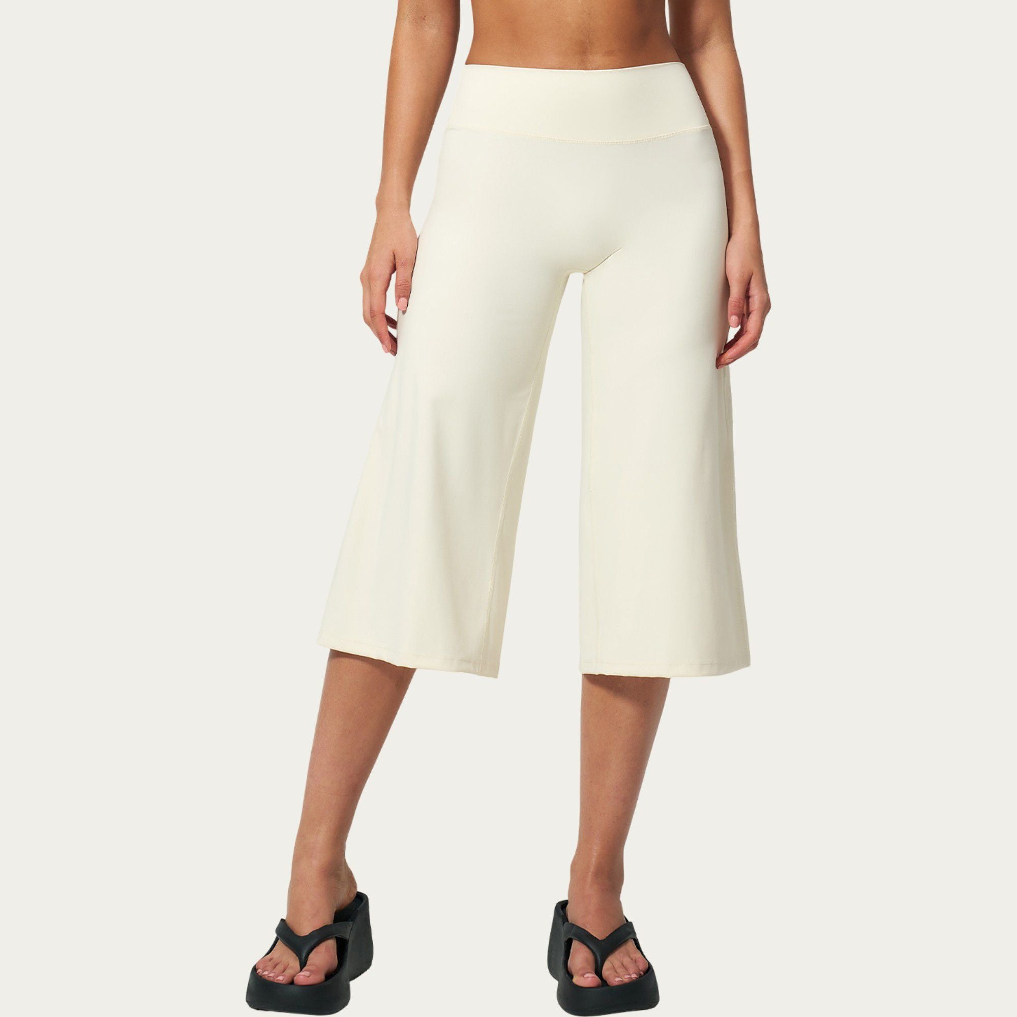 Anna-Kaci Active Women's High Waist Capri Wide Leg Pants with Smooth Stretch Fabric and Relaxed Fit
