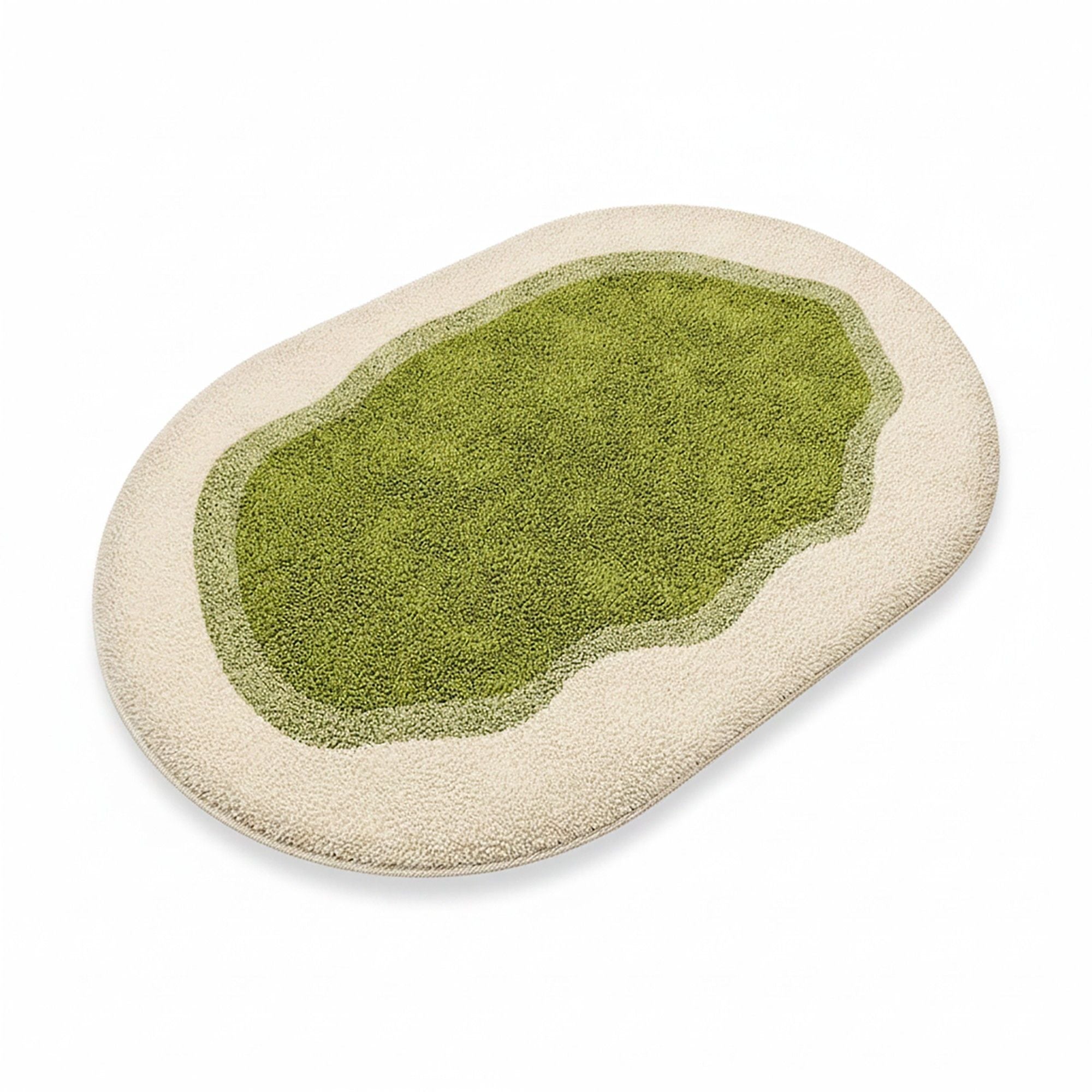 Abstract Tufted Floor Mat Soft Plush Irregular Shape Non Slip Backing Decorative Indoor Rug Modern Pattern