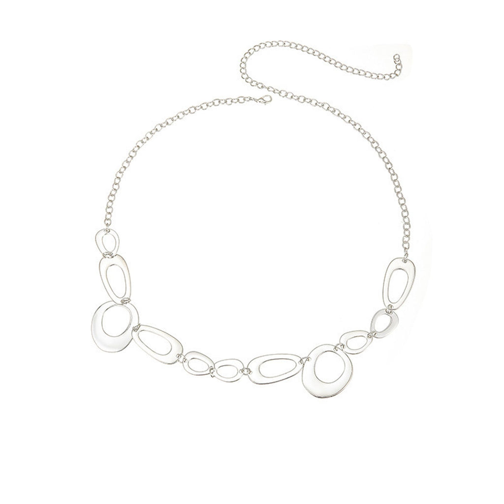 Oval Link Metal Waist Chain Adjustable Body Belt Layered Statement Waist Jewelry