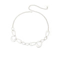 Oval Link Metal Waist Chain Adjustable Body Belt Layered Statement Waist Jewelry