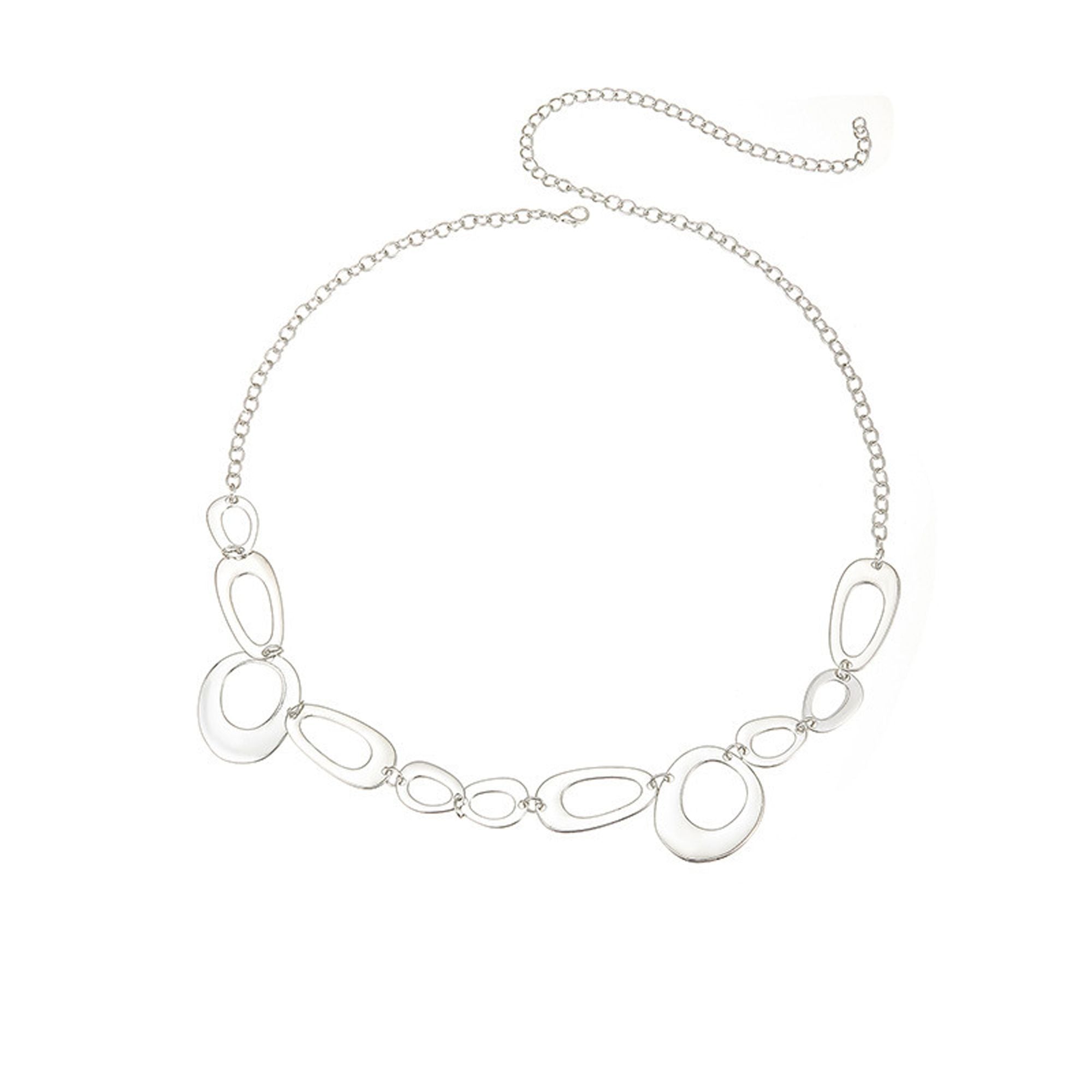 Oval Link Metal Waist Chain Adjustable Body Belt Layered Statement Waist Jewelry