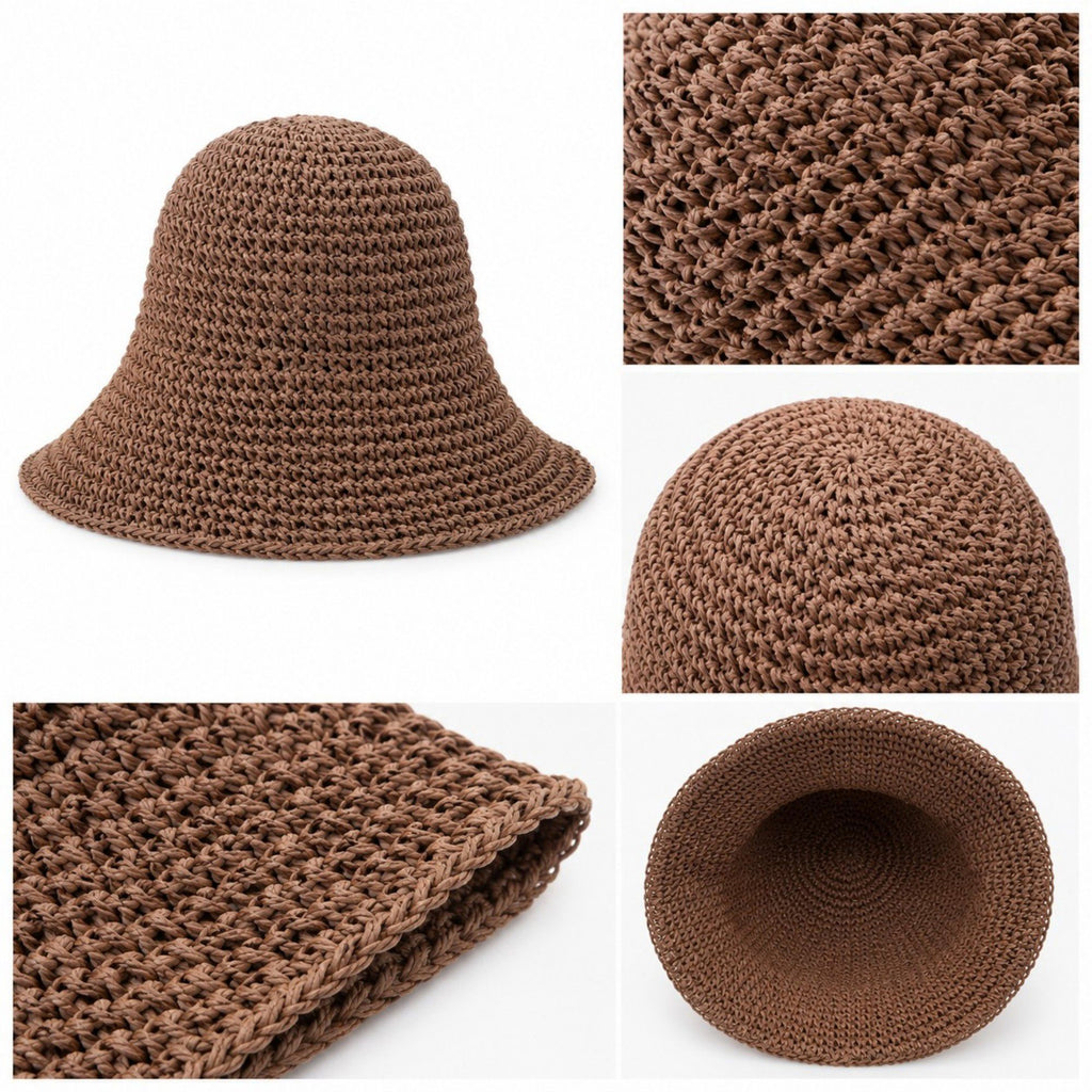 Summer Bucket Hat - Lightweight Straw Sun Hat for Vacation and Beach
