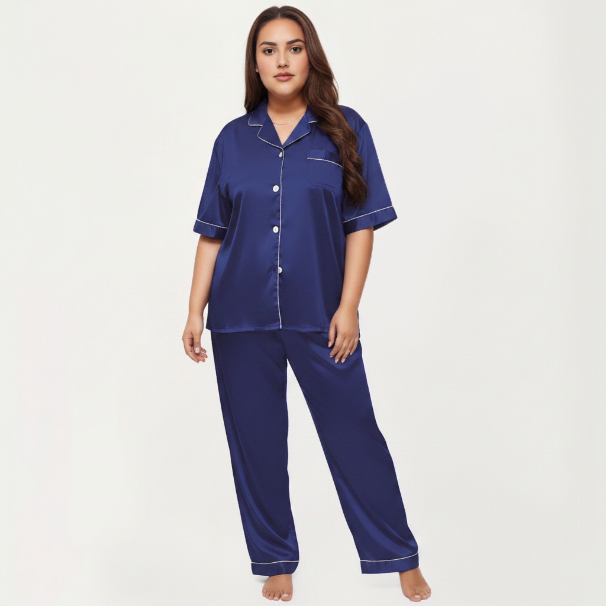 Anna-Kaci Lounge Women's Plus Size 2-Piece Floral Kimono Robe Set with Short Sleeve Open Front Longline Cover Up and Matching Inner Dress