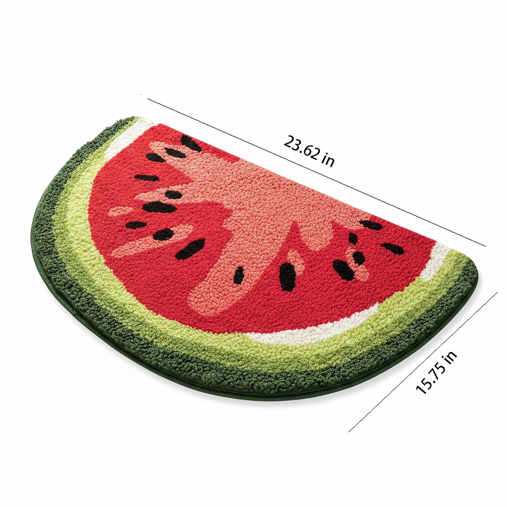Tufted Floor Mat with Fruit Inspired Design Non Slip Backing Soft Plush Decorative Kitchen Bathroom Rug