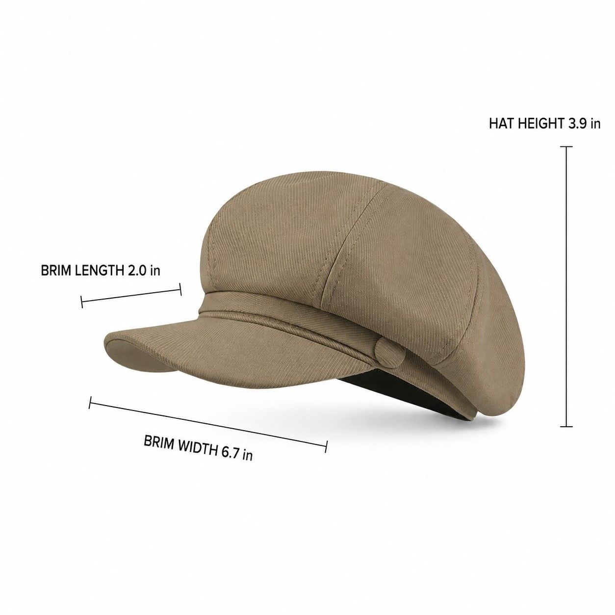 Structured Newsboy Cap Vintage Baker Boy Hat Short Brim Casual Style