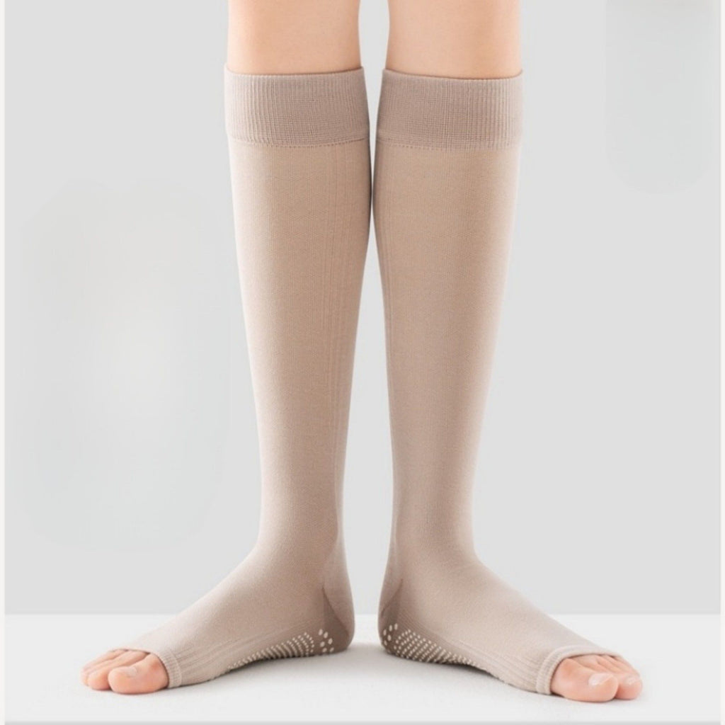Anna-Kaci Women's Knee High Grip Socks with Anti-Slip Sole for Barre, Yoga, Dance, and Pilates 2-Pack