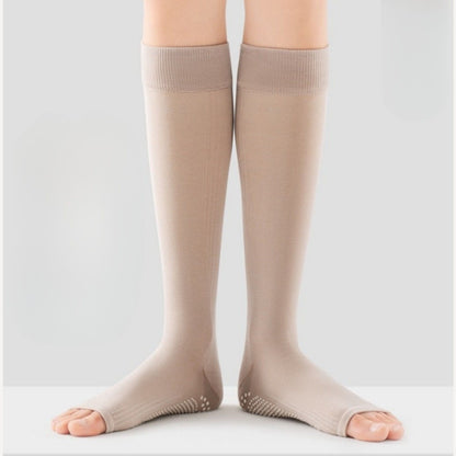 Anna-Kaci Women's Knee High Grip Socks with Anti-Slip Sole for Barre, Yoga, Dance, and Pilates 2-Pack