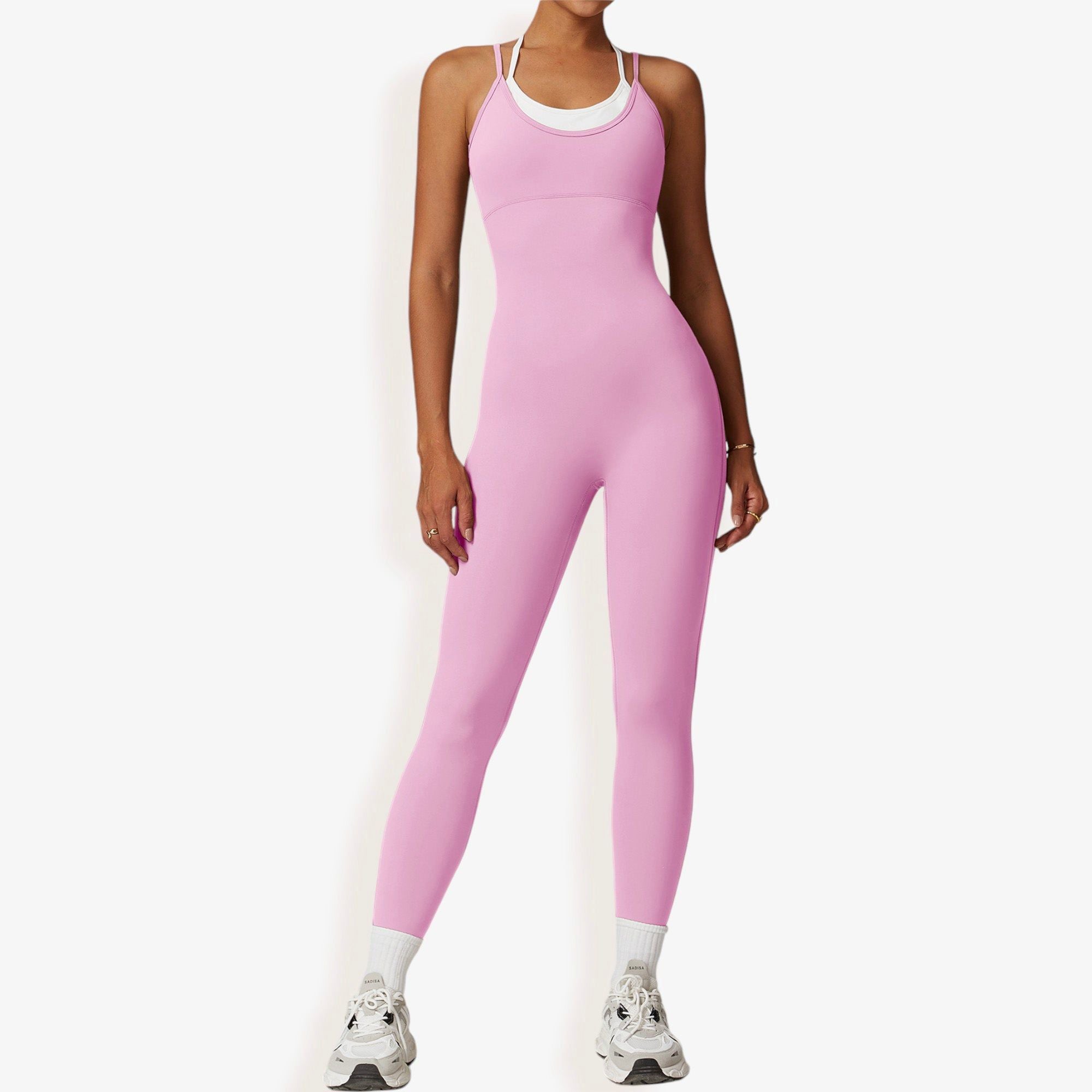Seamless Active Bodysuit with Double Strap Racerback Design