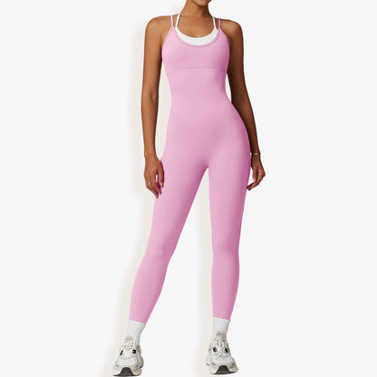 Seamless Active Bodysuit with Double Strap Racerback Design