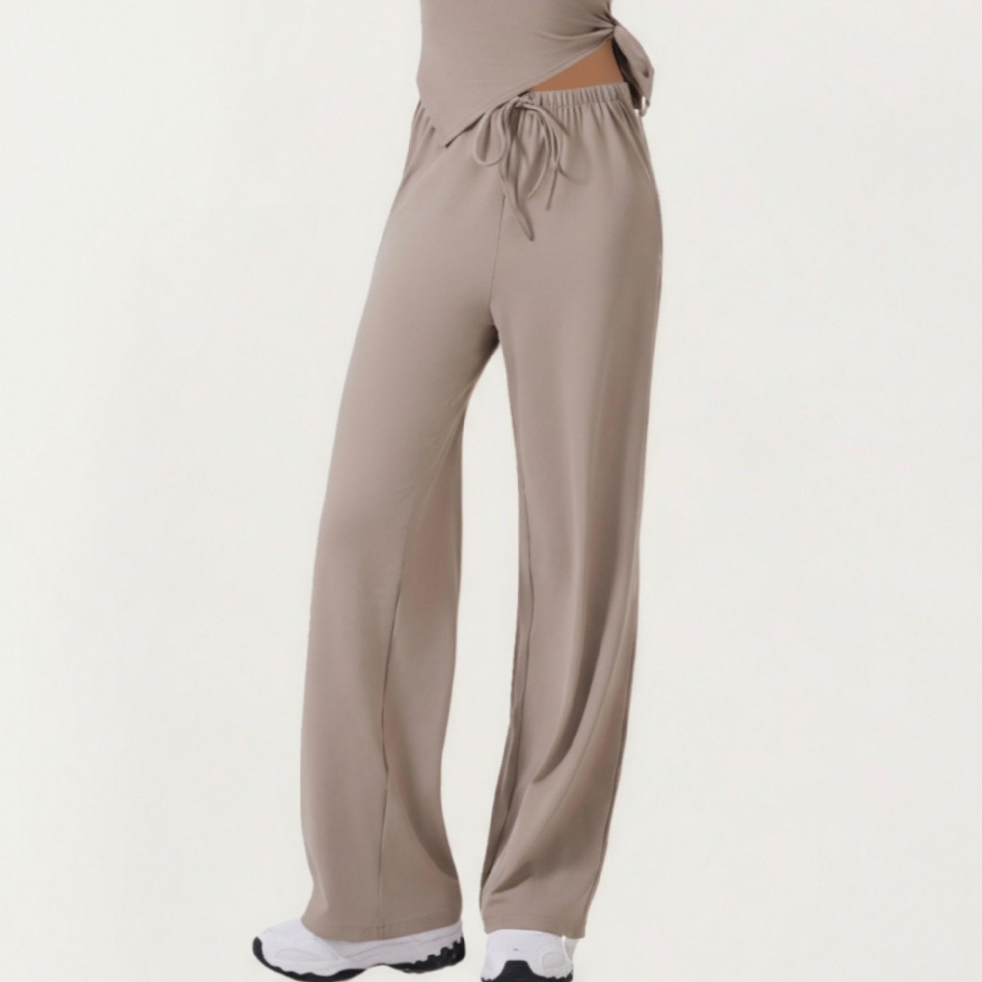 Anna-Kaci Active Women's High Waist Drawstring Wide Leg Sweatpants with Relaxed Fit
