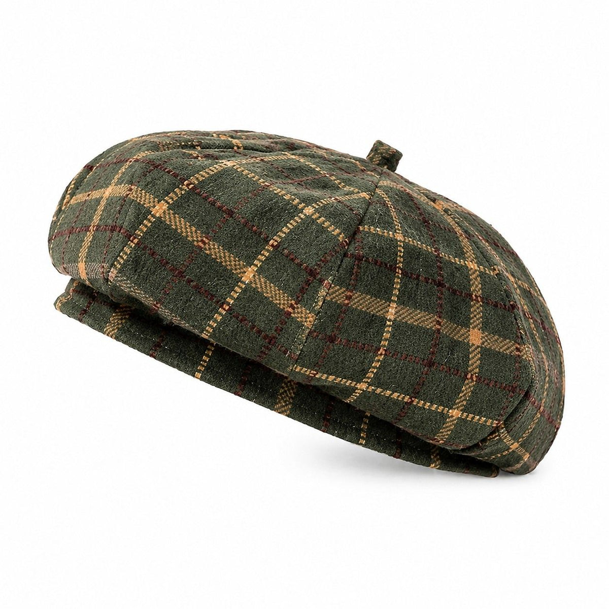 Gorro boina a cuadros estilo pintor vintage, gorra suave estructurada para otoño e invierno
