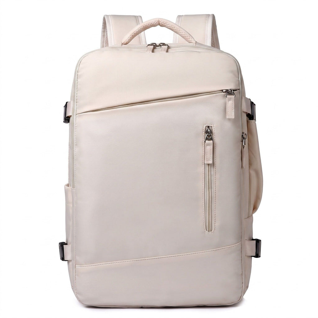 Multi-Compartment Travel Backpack with Padded Straps, Side Pockets and Compression Buckles