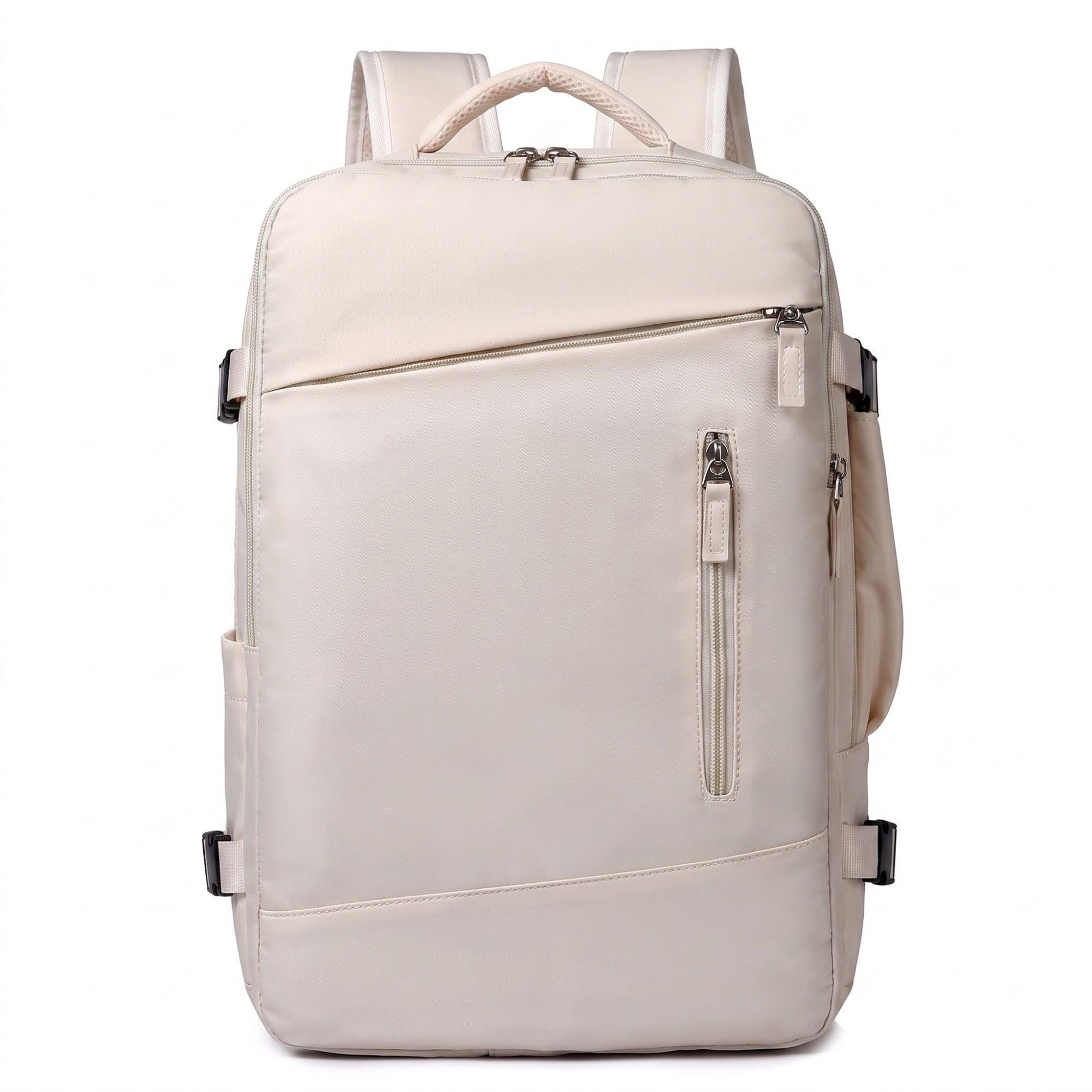 Multi-Compartment Travel Backpack with Padded Straps, Side Pockets and Compression Buckles