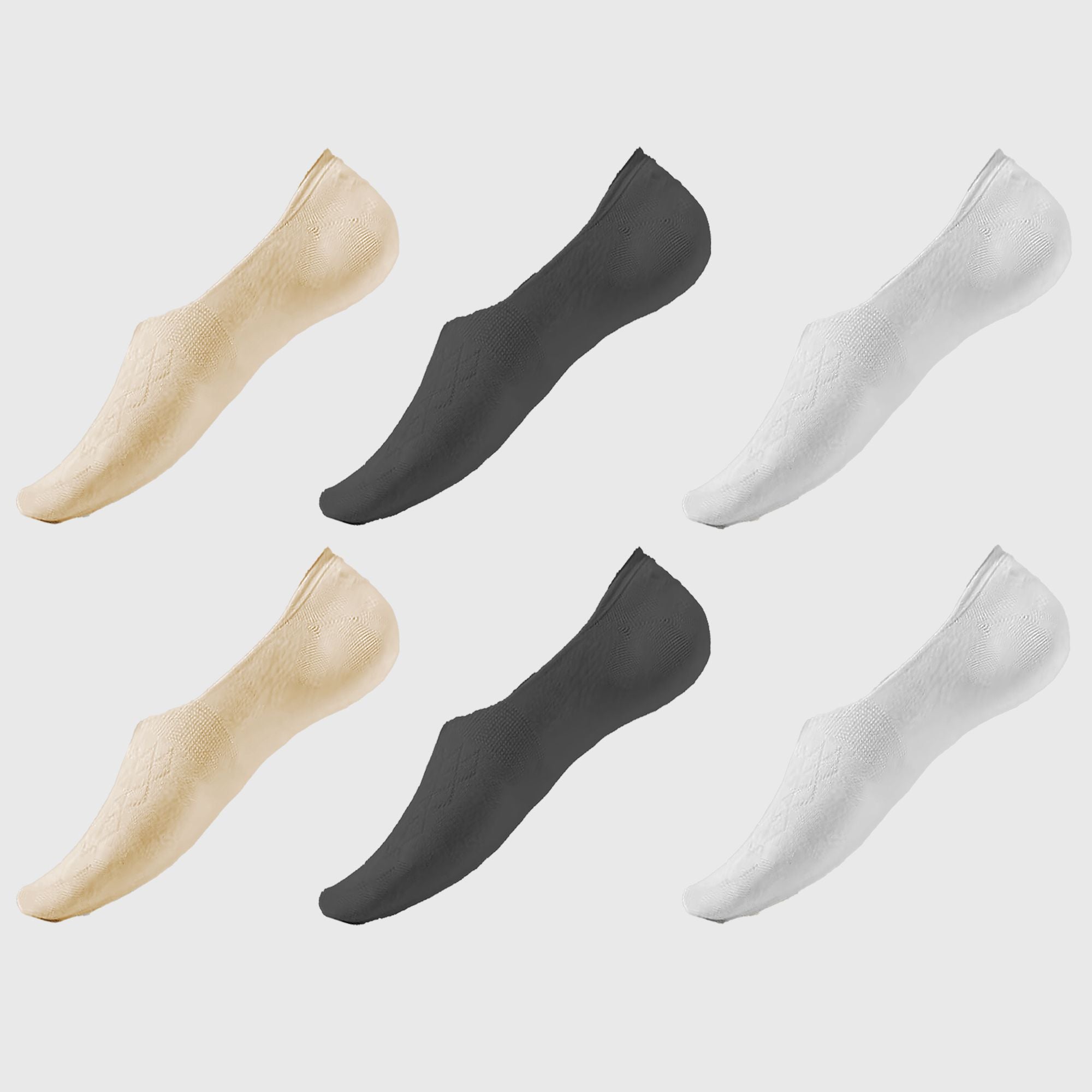 Anna-Kaci Women's Solid No Show Socks Non Slip Cotton 6Pk