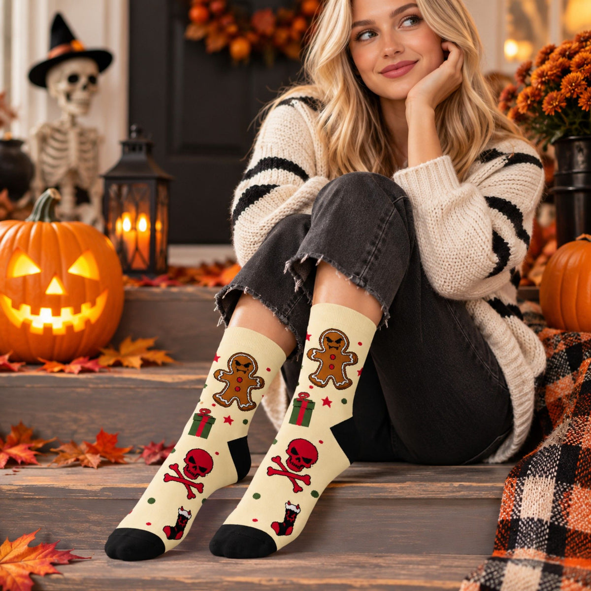 Holiday Novelty Crew Socks 3 Pair Pack Festive Patterns