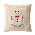 Christmas Gingerbread Throw Pillow Cover Plush Decorative Cushion Cover for Sofa Bed