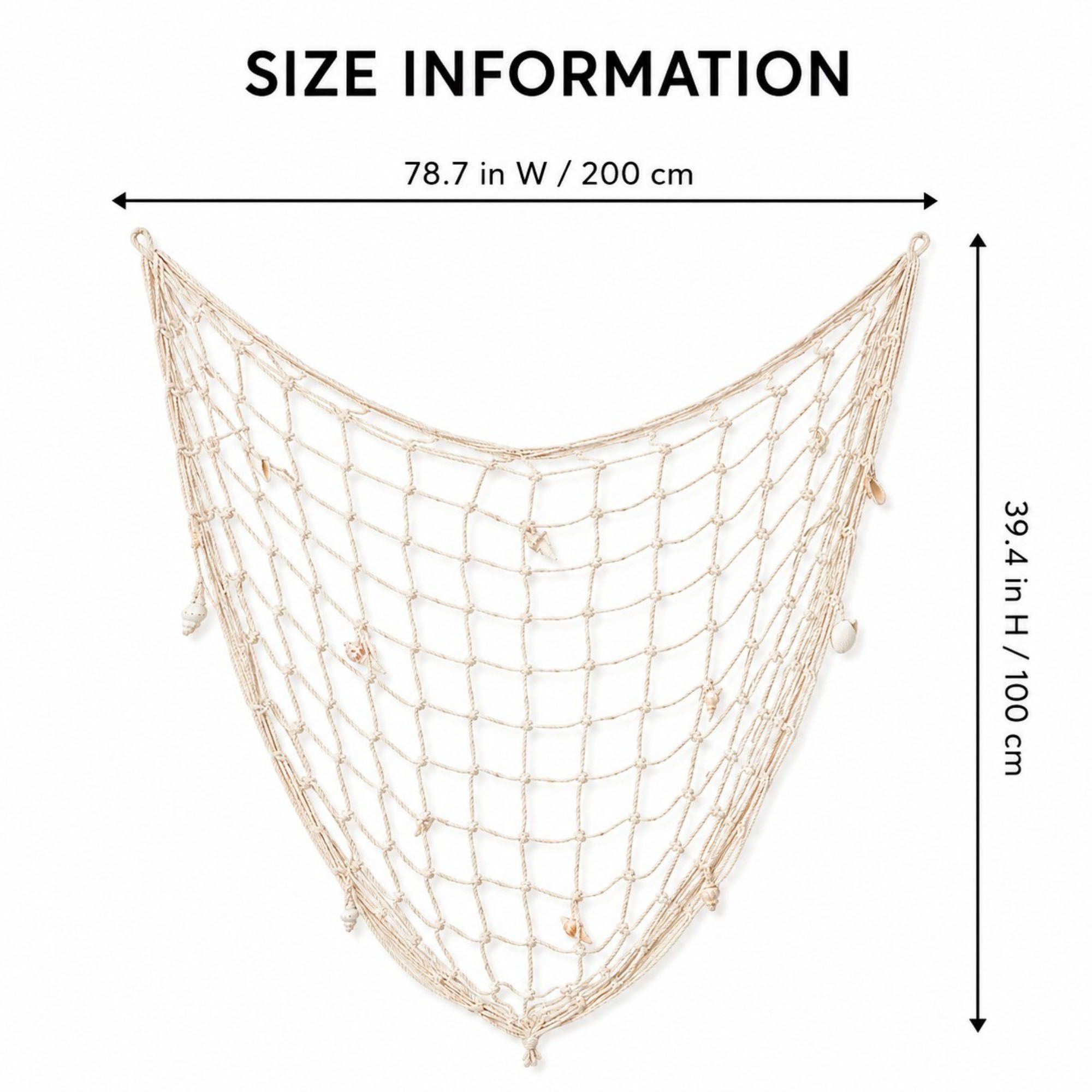 Decorative Fishing Net Wall Hanging Nautical Coastal Photo Display Decor