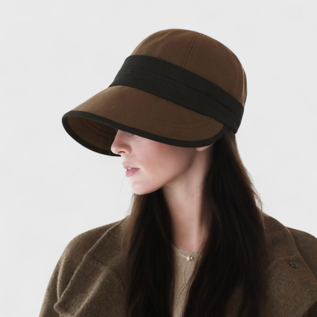 Anna-Kaci Women's Wide Brim Bucket Hat with Contrast Band and Structured Design