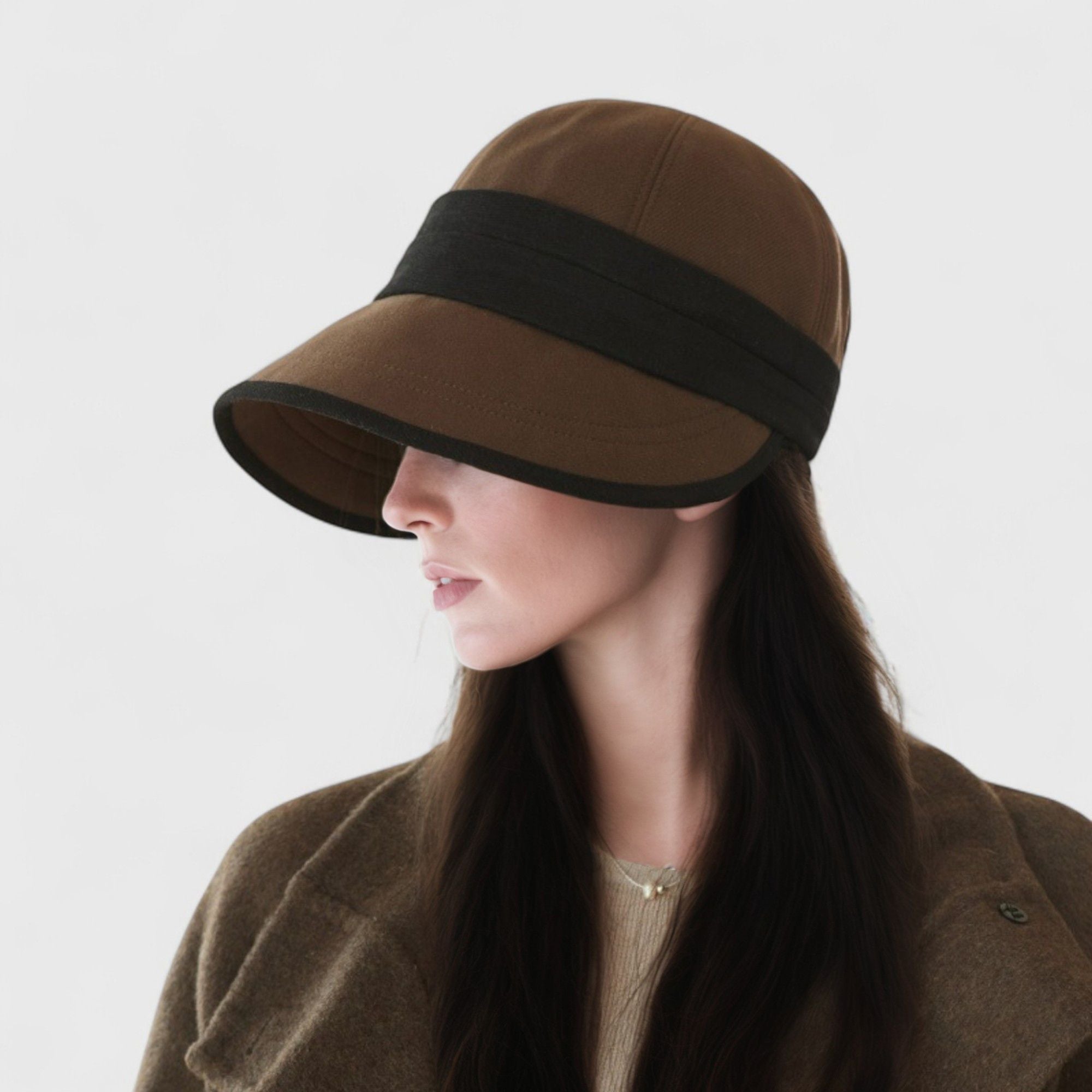 Anna-Kaci Women's Wide Brim Bucket Hat with Contrast Band and Structured Design